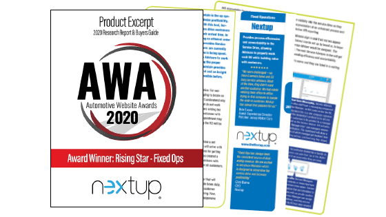 Nextup Wins AWA for Fixed Ops